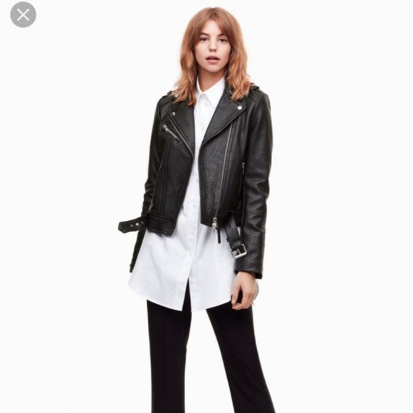 Mackage leather rumer motorcycle jacket w/ belt - Picture 2 of 6